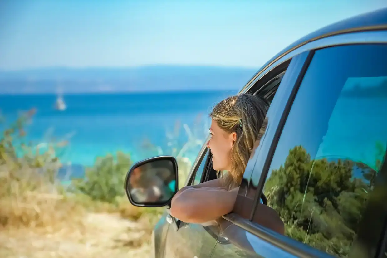 Fetajo hire car on the road after pick-up at Malaga Airport